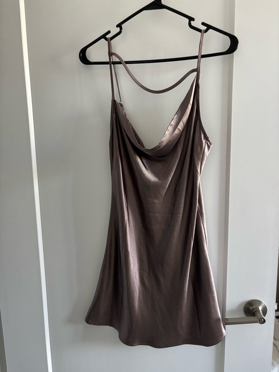 Motel Rocks Dresses & Skirts - Satin Cowl Slip Dress in Silver
